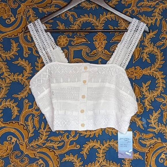 🌟NWT lace crop top white medium Japna - Picture 11 of 11